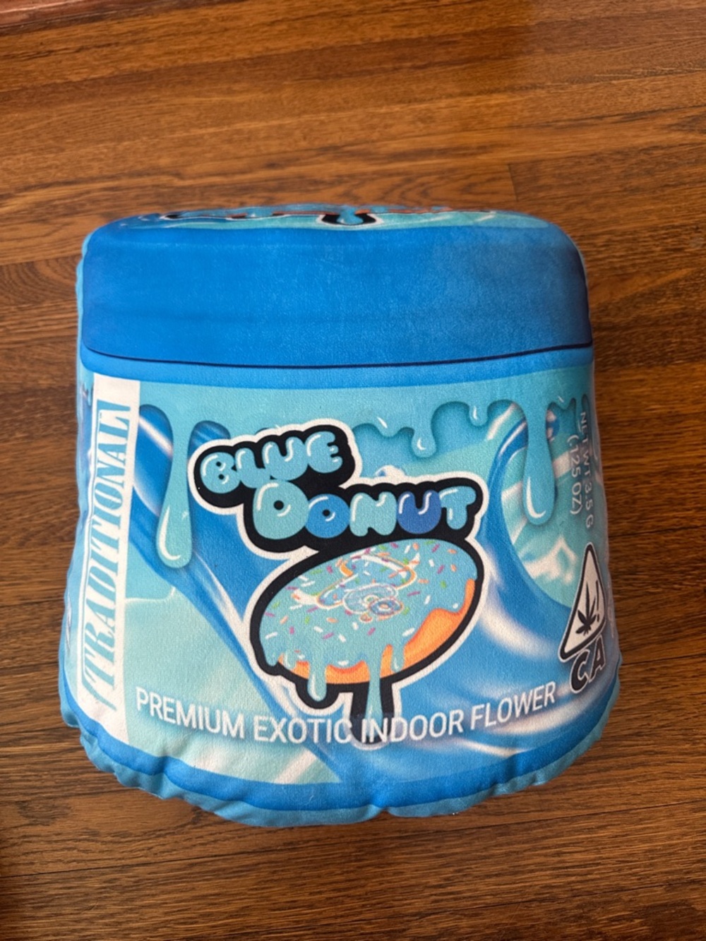Blue Donut Plush Pillow